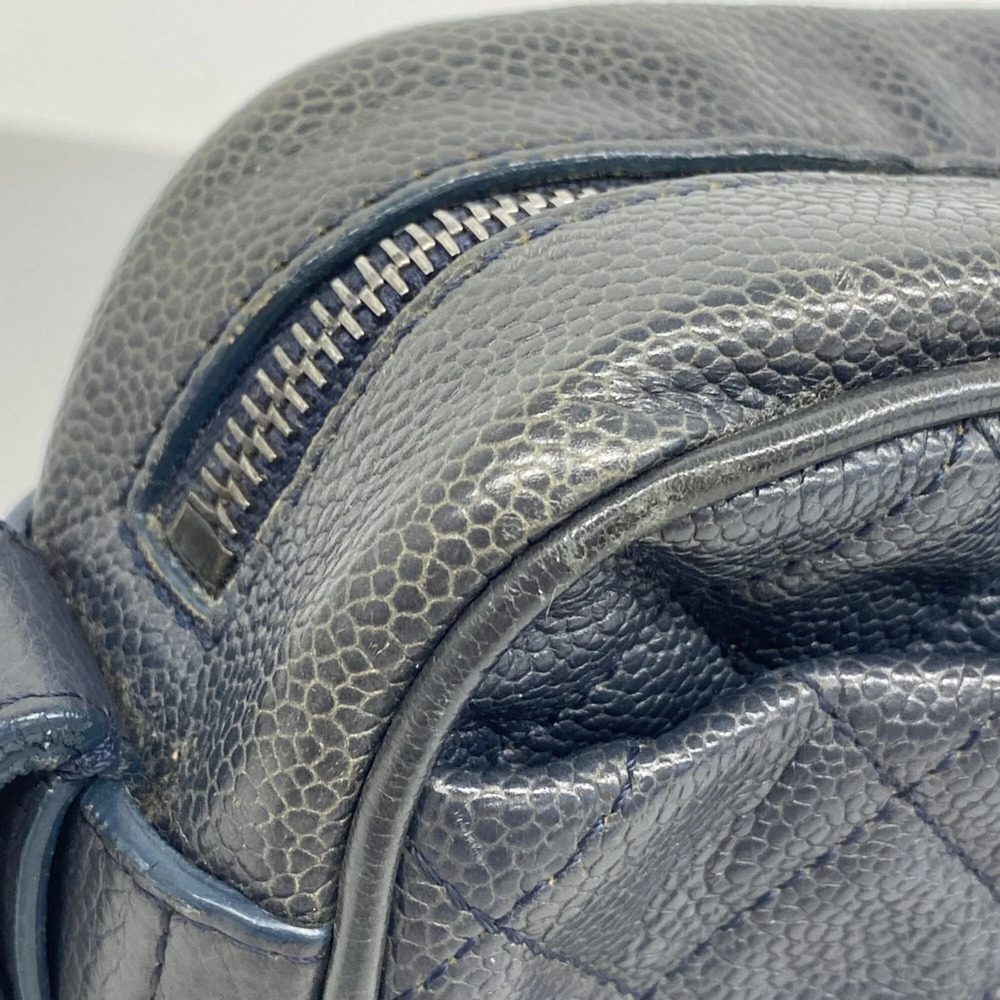 CHANEL Blue Caviar Leather Shoulder Bag - Picture 7 of 14